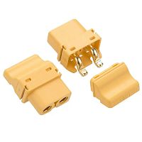 Разъем силовой XT60, 2 контакта, розетка на плату, угловой, SMD XT60PT-F.G.Y