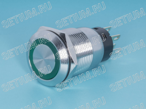Кнопка управления герметичная, с подсветкой, с фиксацией, d 22 мм, 2НР+2НЗ, зеленая фото 5