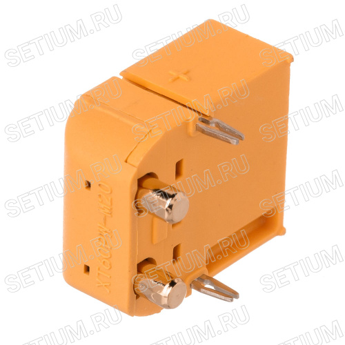 Разъем силовой XT60, 2 контакта, штекер на плату угловой XT60PW30-M.G.Y фото 2