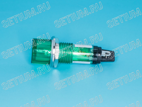 Лампа неоновая 220 В с резистором, d 12 мм, зеленая фото 3