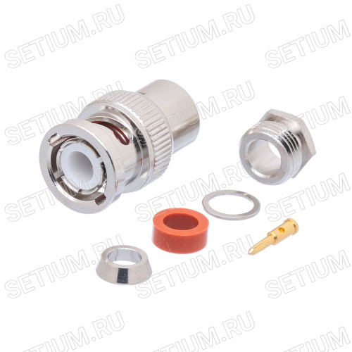 Разъем BNC Amphenol, вилка на кабель RG-58, пайка 112348