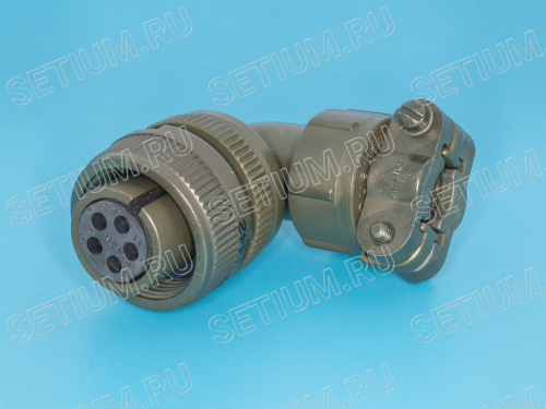 Разъём Amphenol серии MS  5 контактов, гнездо на кабель, прямой угол MS3108E-14S-5S