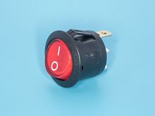 Выключатель 220В 3 контакта круглый, d 20мм с подсветкой, красный, вкл-выкл
