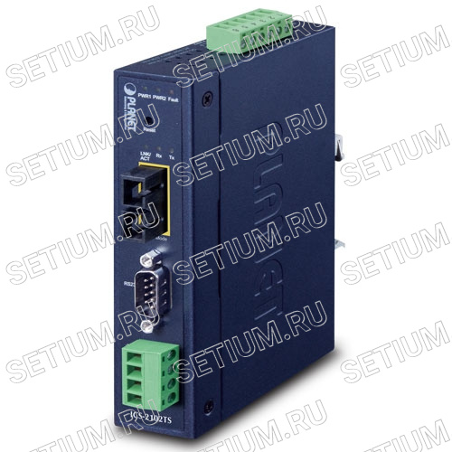 ICS-2102TS Промышленный сервер последовательных устройств 1 порт RS232/RS422/RS485 + 1 порт Duplex SC (30км)