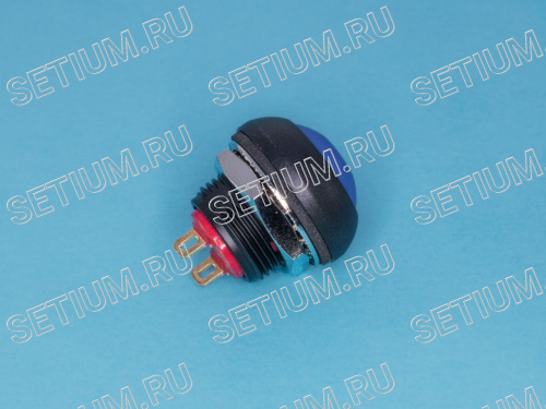 Кнопка круглая 12мм 125В 0,125А без фиксации, герметичная IP67, синяя фото 5
