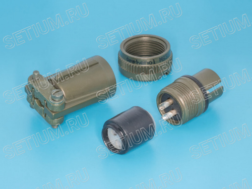 Разъём Amphenol серии MS  2 контакта, вилка на кабель MS3106E-12S-3P фото 2