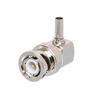 Разъем BNC штекер на кабель RG-174U, угловой, обжим BNC-LC174P