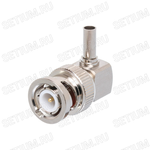 Разъем BNC штекер на кабель RG-174U, угловой, обжим BNC-LC174P