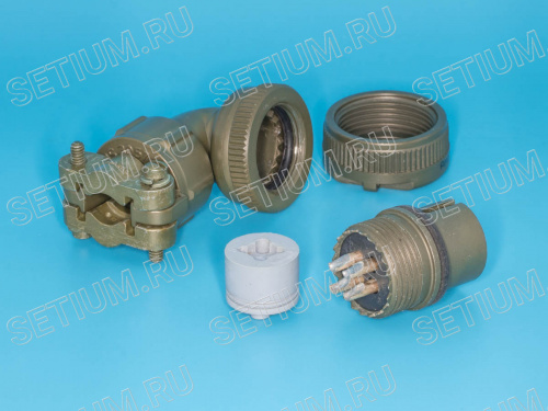 Разъём Amphenol серии MS  4 контакта, гнездо на кабель, прямой угол MS3108E-14S-2S фото 2