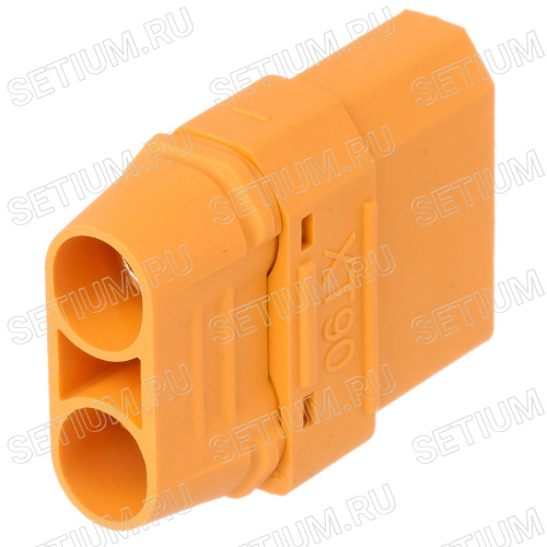 Разъем силовой XT90, 2 контакта, розетка на кабель с кожухом XT90H-F.G.Y фото 2