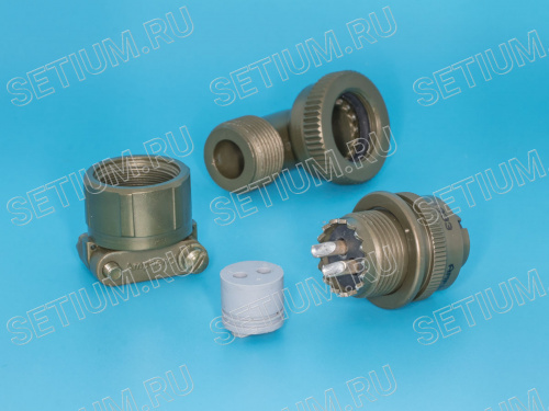 Разъём Amphenol серии MS  2 контакта, гнездо на кабель, прямой угол MS3108E-10SL-4S фото 2