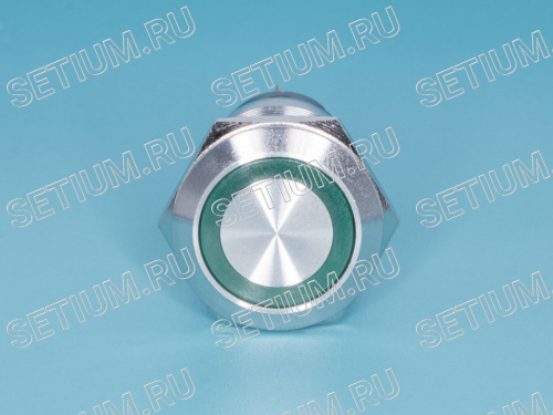 Кнопка управления герметичная, с подсветкой, с фиксацией, d 22 мм, 2НР+2НЗ, зеленая фото 3