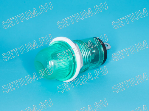 Лампа неоновая 220 В с резистором, d 14 мм, зеленая