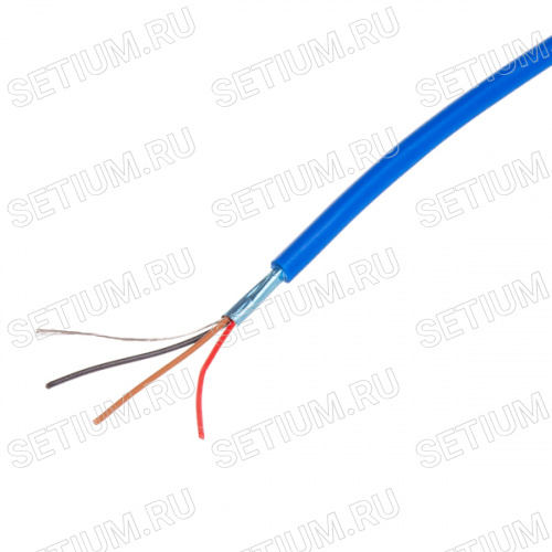 Кабель коммуникационный 3 провода, 28 AWG, бухта 50м, экранированный, синий Кабель коммуникационный 3 провода, 28 AWG, бухта 50м, экранированный, синий CCC-3GL