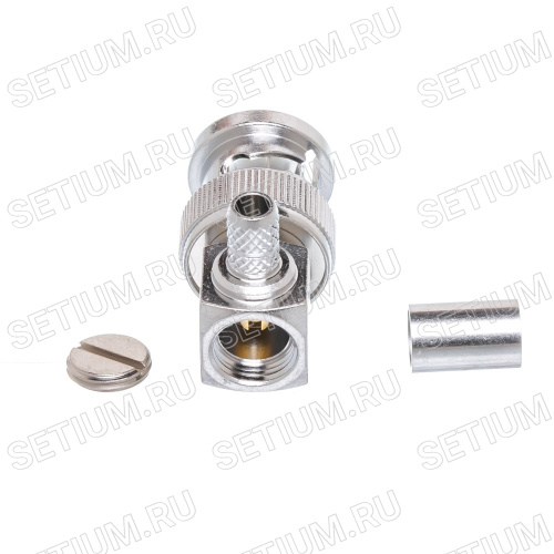 Разъем BNC штекер на кабель RG-58, угловой, обжим BNC-LC58P фото 2