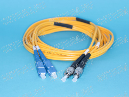 SC-FC патч-корд одномодовый, 3м (Duplex) 13-DHS1F08-3M/9/125 SC/PC - FC/PC 3.0 mm Duplex PV SC-FC патч-корд одномодовый, 3м (Duplex)