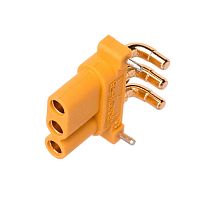 Разъем силовой MR30, 3 контакта, розетка на плату угловая MR30PW30-F.G.Y