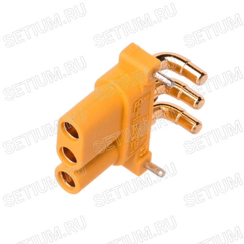 Разъем силовой MR30, 3 контакта, розетка на плату угловая MR30PW30-F.G.Y