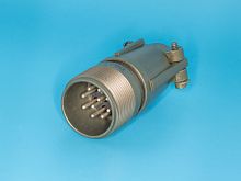 Разъём Amphenol серии MS 10 контактов, вилка на кабель, наружная резьба MS3101E-18-1P
