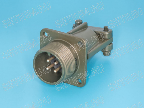 Разъём Amphenol серии MS  4 контакта, вилка на кабель, наружная резьба, крепление на панель MS3100E-14S-2P