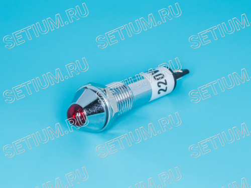 Лампа неоновая с резистором 220В в корпусе, красная фото 5