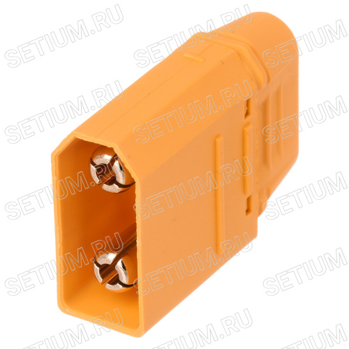 Разъем силовой XT90, 2 контакта, штекер на кабель с кожухом XT90H-M.G.Y