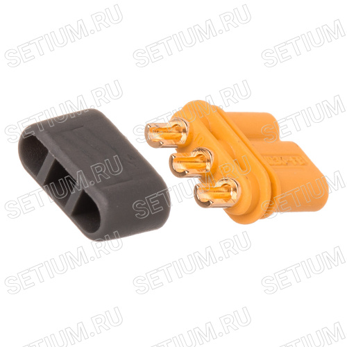 Разъем силовой MR30, 3 контакта, розетка на кабель с кожухом MR30-FB.G.Y фото 2