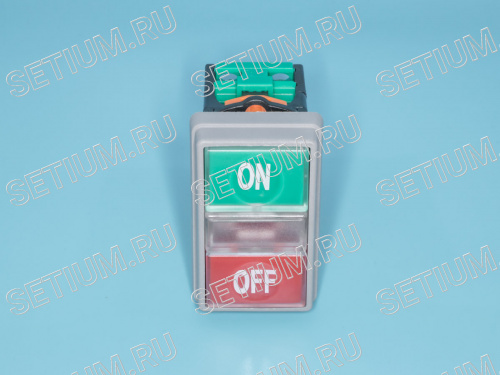 Кнопка управления двойная, с подсветкой,без фиксации, 58х36 мм, НЗ/НР, зеленая/красная фото 2