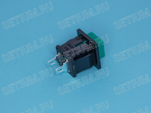 Кнопка 15х15 крепление защелка без фиксации, НР контакт, зеленая фото 5 Кнопка 15х15 крепление защелка без фиксации, НР контакт, зеленая PSW-9AG фото 5