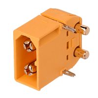 Разъем силовой XT60, 2 контакта, штекер на плату угловой XT60PW30-M.G.Y