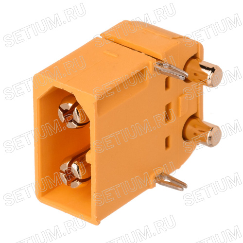 Разъем силовой XT60, 2 контакта, штекер на плату угловой XT60PW30-M.G.Y