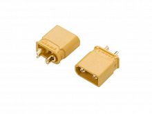 Разъем силовой XT30, 2 контакта, розетка на кабель XT30U-F.G.Y