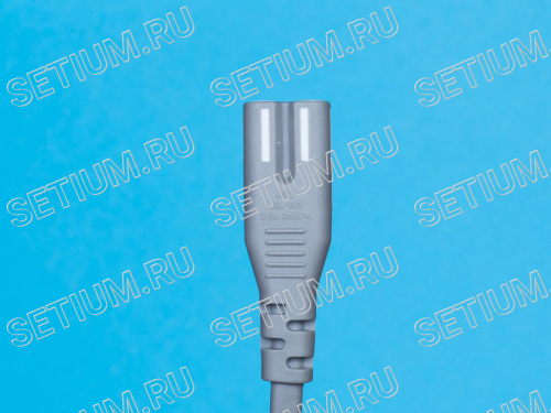 Кабель (шнур) питания 220В CEE7/16 - C7, для аудиотехники, серый, 2.5А, 1,8м фото 2