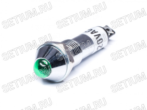 Лампа неоновая с резистором 220В в корпусе, зеленая фото 5