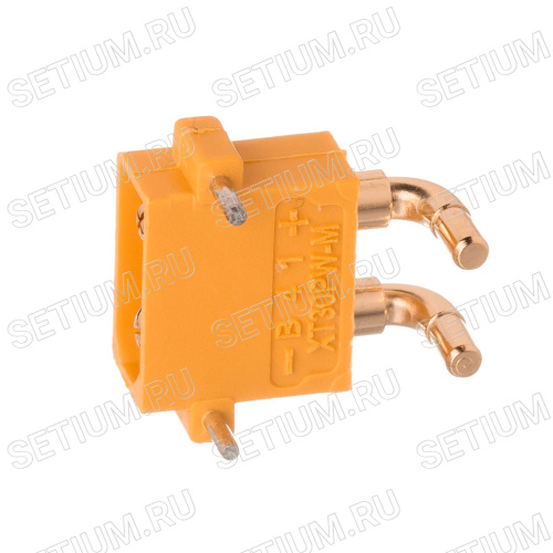 Разъем силовой XT30, 2 контакта, штекер на плату угловой XT30PW30-M.G.Y фото 3