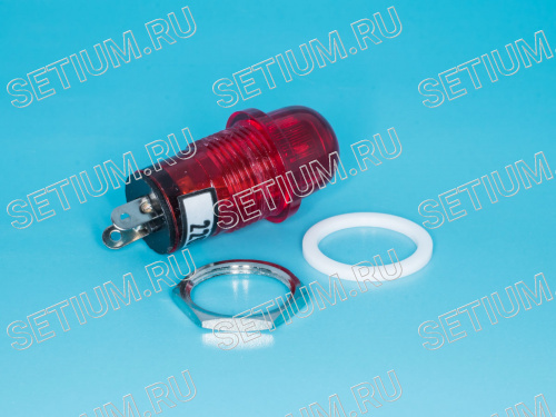 Лампа неоновая 220 В с резистором, d 14 мм, красная фото 2
