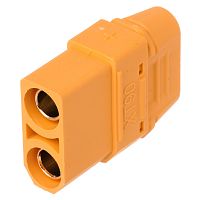 Разъем силовой XT90, 2 контакта, розетка на кабель с кожухом XT90H-F.G.Y