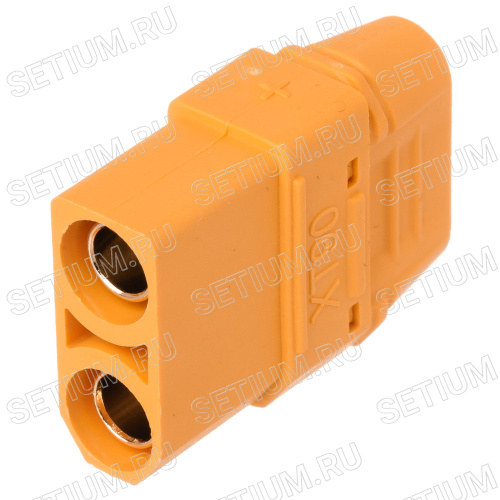 Разъем силовой XT90, 2 контакта, розетка на кабель с кожухом XT90H-F.G.Y