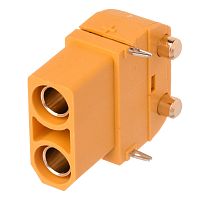 Разъем силовой XT90, 2 контакта, розетка на плату угловая XT90PW30-F.G.Y