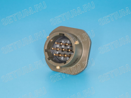 Разъём Amphenol серии 62IN 10 контактов, вилка на кабель, наружный байонет 62IN-51T-12-10P