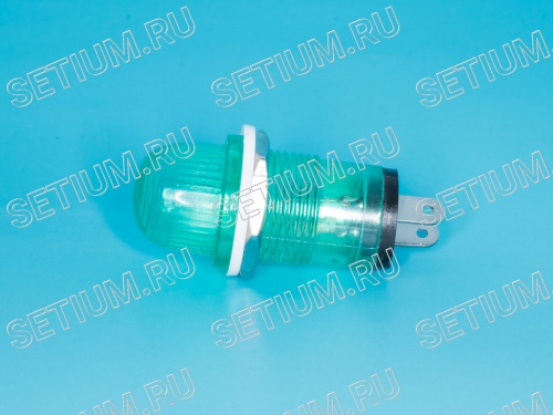Лампа неоновая 220 В с резистором, d 14 мм, зеленая фото 3