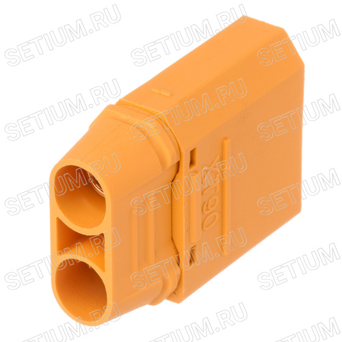 Разъем силовой XT90, 2 контакта, штекер на кабель с кожухом XT90H-M.G.Y фото 2