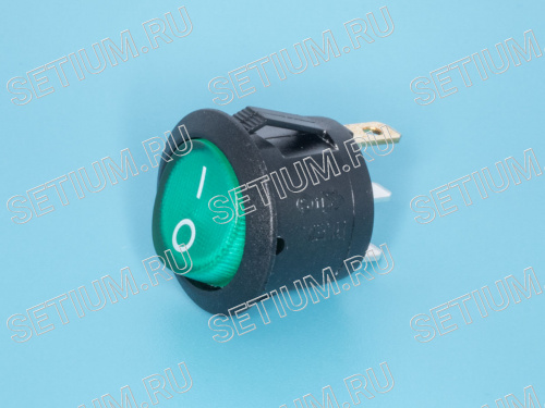 Выключатель 220В 3 контакта круглый, d 20мм с подсветкой, зеленый, вкл-выкл фото 7