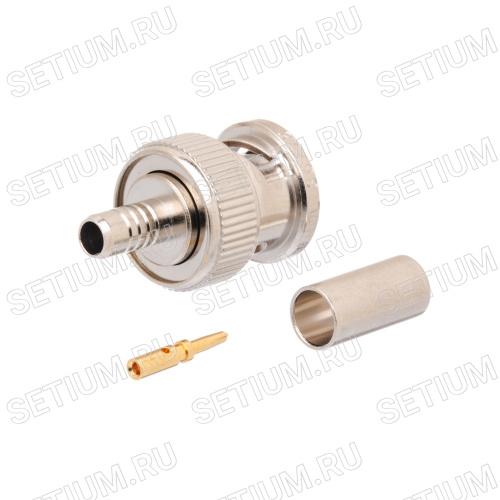 Разъем BNC Amphenol, вилка на кабель RG-58U, обжим 000-36775 фото 2