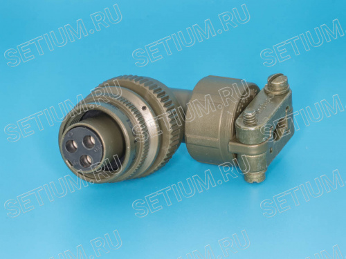 Разъём Amphenol серии MS  3 контакта, гнездо на кабель, прямой угол MS3108E-10SL-3S