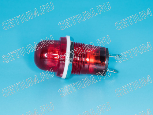 Лампа неоновая 220 В с резистором, d 14 мм, красная фото 3