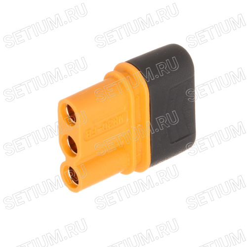 Разъем силовой MR30, 3 контакта, розетка на кабель с кожухом MR30-FB.G.Y