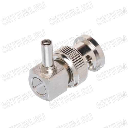 Разъем BNC штекер на кабель RG-174U, угловой, обжим BNC-LC174P фото 2