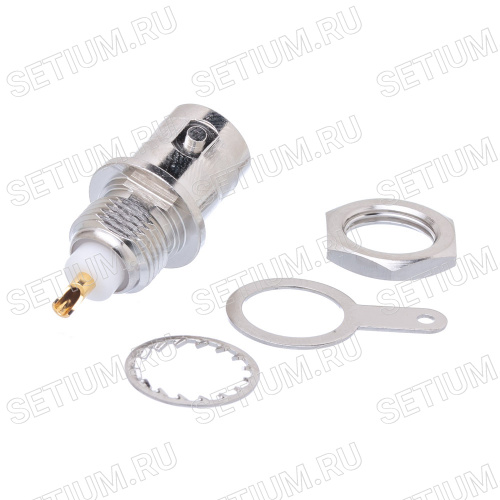 Разъем BNC Amphenol, розетка на приборный блок, пайка 112424 фото 2