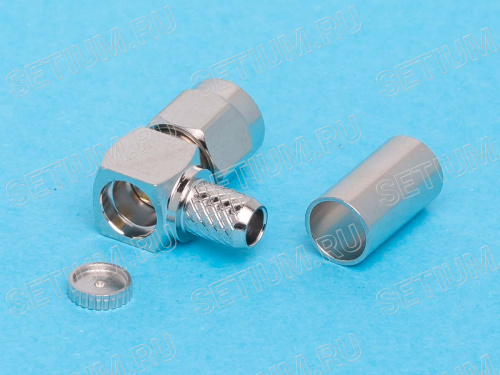 Разъем SMA вилка на кабель RG-58, обжимной, Г-образный SMA-LC58P фото 2